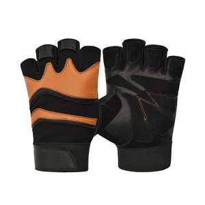 Half Finger PU Leather Unisex Breathable <b>Weight</b> Lifting Gloves for Gym Training Comfortable Workout Wholesale Pakistan - Product Image 1