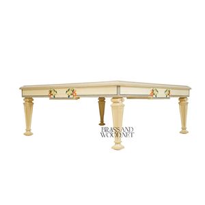 Table basse florale de luxe avec incrustations artisanales et pieds sculptés élégants pour une décoration de salon vintage - Product Image 5