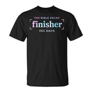 Camiseta 365 Days Finisher, Colección Promocional con Resumen Bíblico - Product Image 1