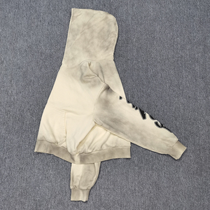 เสื้อฮู้ดดี้ทรงบ็อกซี่โอเวอร์ไซส์พิมพ์ลายสกรีนสำหรับผู้ชาย แบบซิป ผ่านกระบวนการฟอกสีแบบแอซิดวอช คุณภาพสูง - Product Image 2