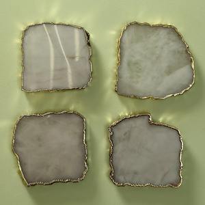 Sous-verres en agate naturelle avec design poli imperméable et style amour pour la décoration de la maison - Product Image 2