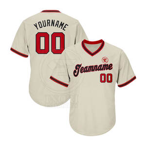 Maillot de baseball pour homme adulte, col en V, 100 % polyester, 220 g, séchage rapide, impression numérique, fabrication sur mesure, haute qualité, prix de gros bon marché - Product Image 1