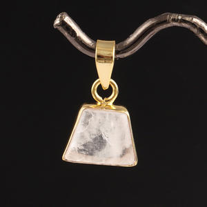 Awesome Quality Natural Fire Moonstone 18k Gold Plated Single <b>Bail</b> <b>Pendant</b> Connector DIY <b>Pendant</b> Connector Charms Making Jewelry - Product Image 4