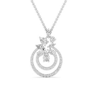 Colgante de diamante redondo con efecto espiral dorado para luna de miel, 0.59 ct, color E-F, VVS-VS, diamante cultivado en laboratorio en oro de 14K, regalo romántico - Product Image 2