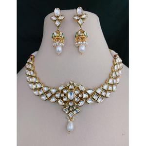 ชุดเครื่องประดับงานแต่งงานจากนักออกแบบชุดเครื่องประดับ kundan แบบดั้งเดิมสร้อยคอและต่างหูสำหรับผู้หญิง kundan - Product Image 1