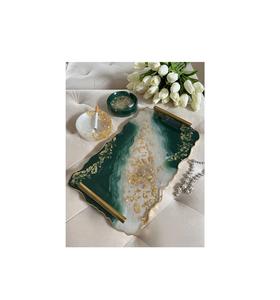 Handmade decorative resin <b>tray</b> perfect for serving snacks drinks desserts <b>jewelry</b> storage gifting and home decor - Product Image 1