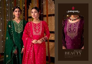 Conjunto de Ropa Étnica pakistaní indio de lujo para mujer Jacquard bordado viscosa Kurta Chanderi seda Dupatta interior completo - Product Image 5