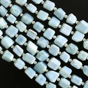 Perles de nacre bleue naturelle facettées, perles de pierres précieuses de nacre bleue en vrac pour la fabrication de bijoux, fournitures en vrac d'un fabricant indien - Product Image 1