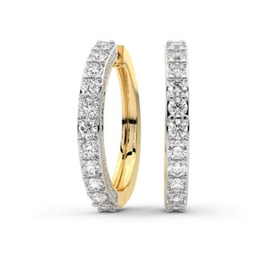 Pendientes de Aro con Diamantes Cultivados en Laboratorio, Redondos y Refinados, 1 Ct Tw, Color F-G, Claridad VS, Oro Sólido de 14K, Confianza Silenciosa, Lujo Diario - Product Image 5
