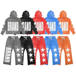 Survêtement unisexe streetwear d'hiver personnalisé, effet délavé soleil et délavé acide, avec sweat-shirts à capuche et pantalons de survêtement, impression DTG et effet vieilli, pour homme, 100% - Product Image 5