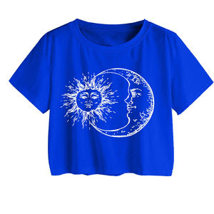 À la mode couleur unie blanc t-shirt recadrée dames t-shirt femmes hauts haut court t-shirts femmes T-Shirts - Product Image 4