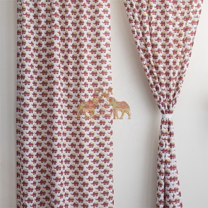 Ensemble de rideaux en coton de haute qualité à motif d'éléphant de dessin animé, rideaux occultants imprimés avec voile pour chambre d'enfant - Product Image 5
