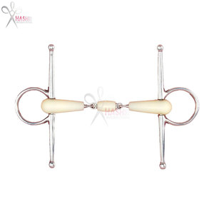 Double <b>Jointed</b> <b>Roller</b> Full Cheek Horse Bit Apple Scented Stainless Steel Reusable Mouthpiece Rings Controlled Horse Riding - Product Image 3