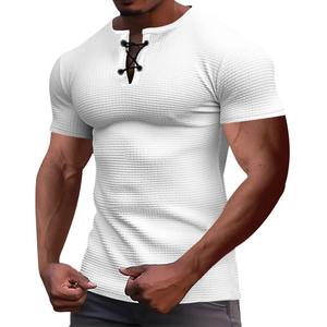 Camiseta de Manga Corta para Hombre, Cuello en V, 100% Algodón, Transpirable, Estilo Deportivo Informal, Diseño Liso, Verano - Product Image 6