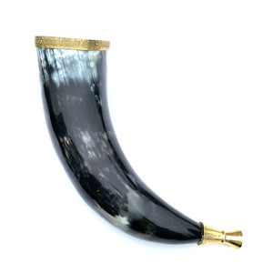 แตรเป่าวัวยุคกลางแตรเป่าด้วยสายหนังสลักด้วย100% ทำด้วยมือ - Product Image 3