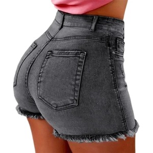 Pantalones cortos desgastados lavados informales para mujer, pantalones cortos vaqueros ajustados con estilo 2025, pantalones cortos vaqueros de algodón 100% personalizados para mujer - Product Image 3