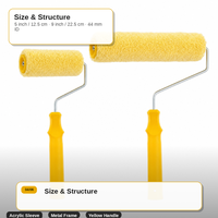 Rouleau de peinture acrylique jaune à poils longs de 5 et 9 pouces avec manche épais pour peinture murale au latex, acrylique et à base d'eau – Vente en gros
