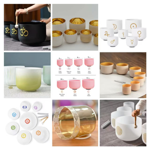 432Hz quartzo fosco cristal tigelas um B C D E F G nota conjunto de 7 tigelas de cristal - Product Image 1