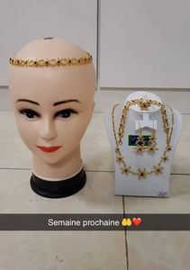 ชุดเครื่องประดับแฟชั่นสไตล์วินเทจชุบทอง24K ประกอบด้วยสร้อยคอ comoros mayotte ต่างหูกำไลข้อมือเข็มกลัด USA France - Product Image 6