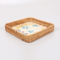 Plateau à fruits en rotin écologique 3 pièces rectangulaire multi-usages mélange de rotin nacre plateau de service pour la maison fabriqué au Vietnam