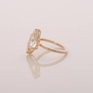 Anillo de Compromiso con Diamante Amarillo Cultivado en Laboratorio, Corte Marquesa de 3.5CT |   Anillo de Oro Blanco y Oro Rosa de 14K con Engaste de 6 Puntas y Baño de Rodio - Product Image 2
