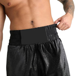 New Martial Arts Wear <b>Men</b> <b>Black</b> Polyester Material Knee Length Wrestling Boxing <b>Shorts</b> Customized Boxing <b>Shorts</b> - Product Image 4