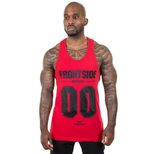 <b>Mens</b> Red Bodybuilding <b>Stringer</b> Tank Top Muscle Fit Sleeveless Gym <b>Vest</b> Workout Fitness Training Apparel - Product Image 1