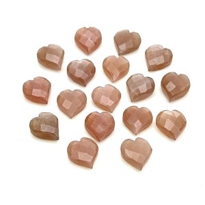 Cuentas de Piedra Lunar en Forma de Corazón, Piedras Lunares Naturales Talladas a Mano para la Fabricación de Joyas, Corazón Facetado de 13 mm - Product Image 4
