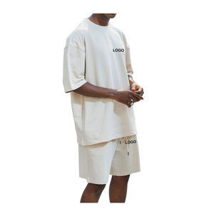 Venta al por mayor, superventas, novedad de verano 2025, camiseta para hombre y conjunto corto de manga corta, conjuntos sólidos de dos piezas para hombre - Product Image 2