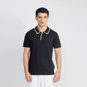 T-shirt pour homme en coton 100% à manches courtes, imprimé et tricoté, coupe slim, tendance été - Product Image 1