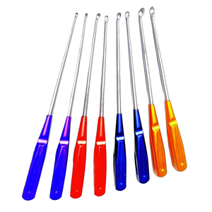 Juego de cureta de hueso de la mejor calidad, 8 Uds., abrazadera recubierta de Color de acero inoxidable alemán, cuchara de Metal, instrumento médico afilado - Product Image 1