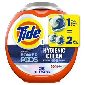 Tide Hygienic Clean Heavy 10x Duty Power PODSランドリー洗剤ソープポッド、オリジナル、48カウント、目に見える汚れと見えない汚れ用