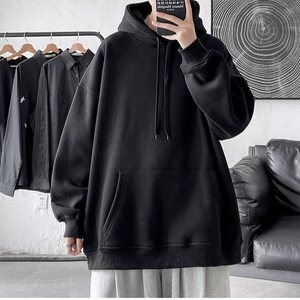 เสื้อมีฮู้ดผู้ชายผ้าฝ้ายแท้ฤดูใบไม้ร่วงฤดูหนาวเสื้อแฟชั่นแขนยาวเรียบง่ายเสื้อสเวตเชิ้ตใส่สบายสีพื้น - Product Image 5