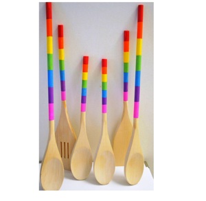 Cuchara de cocina de madera de mango con trituradora de cocina SERVIDOR DE ENSALADA DE MADERA JUEGO DE 2 HECHO A MANO ÚNICO KETCHENWAR - Product Image 6