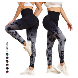 Leggings de compression Sport sans couture Scrunch pour femmes Leggings en nylon taille haute contrôle du ventre Fitness entraînement Yoga Leggings - Product Image 1