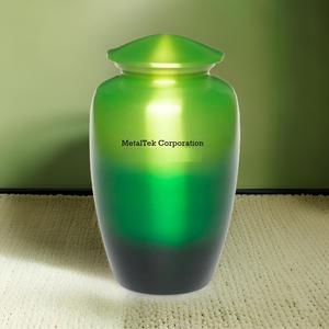 Shaed Green Colour Classic Cremation Urn Keepsake for Adult Ashes Wholesale Funeral Metal Decorative Urns Burial Metal Jars Urns - Product Image 2