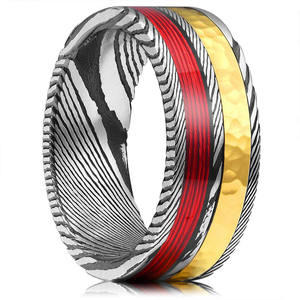 Bague Acier Damas Unisexe Bague Homme Acier Damas Faite à la Main - Product Image 1