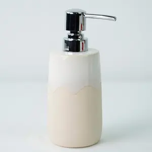 Individuelles nachhaltiges Keramik-Badezimmer-Set mit Seifenspender und Tray essentielles Waschraumaccessoire
