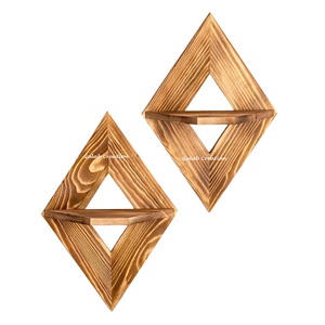 Estante de madera montado en la pared para decoración del hogar Estante de exhibición rústico flotante para dormitorio, sala de estar, baño y plantas de interior - Product Image 5