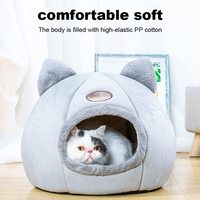 Lit de luxe pour chien et chat, doux et confortable, amovible, lavable, motif uni, 100% coton, emballage en carton