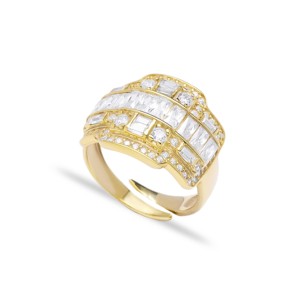 Baguette Stone Elegant Design Adjustable <b>Ring</b> Turkish Handmade Wholesale <b>925</b> Sterling <b>Silver</b> Jewelry - Product Image 1