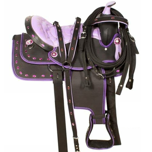 Selle de cheval western en cuir artisanal de qualité supérieure, design classique et confortable pour les courses de barils, les promenades à cheval, vente en gros de selles - Product Image 2