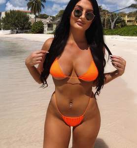 ชุดว่ายน้ำบิกินีดันทรงสีพื้นสำหรับผู้หญิงชุดว่ายน้ำบิกินี่ผ่าหน้าระบายอากาศได้สีพื้นใหม่2023 - Product Image 5