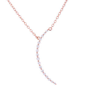Collana con Ciondolo a Mezzaluna Fatta a Mano in Argento Sterling Placcato Oro Rosa 14K, Gioielli in Platino, Materiale Principale: Ciondolo con Motivo Numerico - Product Image 5