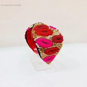 Best-seller Athleisure Handmade Seed Glass Beads Bandeaux Design unique de style turban pour accessoires de cheveux Tissu sans alcool - Product Image 5