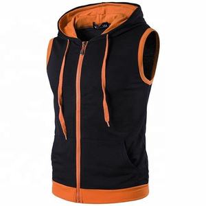 High Quality Men Fashion Casual Wear Gym <b>Hoodies</b> Wholesale <b>Sleeveless</b> Fitness <b>Hoodies</b> Spandex / Cotton Breathable Gym <b>Hoodies</b> - Product Image 4