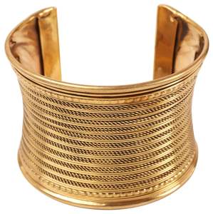 Brazalete de Latón, Anillo de Puño, Chapado en Oro, Hecho a Mano, Joyería Duradera para Mujer, Accesorio de Moda Étnico y Elegante para Bodas - Product Image 1