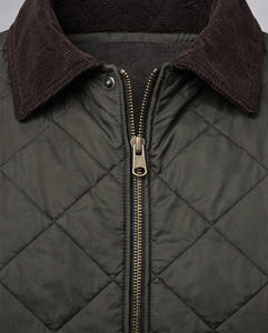 Chaqueta Acolchada Verde Oliva para Hombre, Chaqueta de Invierno Clásica con Pespuntes de Diamante, Chaqueta Casual Aislada con Botones y Cremallera Delantera - Product Image 3