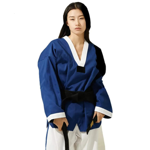 ชุดฝึกซ้อมเทควันโดน้ำหนักเบา ออกแบบด้วยผ้าฝ้ายระบายอากาศได้ดีและแขนยาวเพื่อความสบายเพื่อการเคลื่อนไหวที่ดีขึ้น - Product Image 5