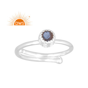 Anillo apilable de piedras preciosas de labradorita Natural de plata de ley fina más vendido, joyería personalizada para mujer, regalo para ella - Product Image 1